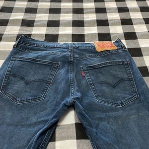 Levi's 512 Dark Blue Indigo Jeans Size 33 /32.5 Waterless Stretch Skinny Tapered